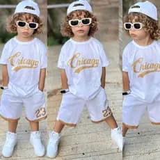 Conjunto Infantil Menino - Camisa + Bermuda de Verão - Tamanho 2 ao 12 Anos - Natal 2025