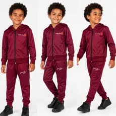 Conjunto Infantil Masculino Agasalho  Moletom Capuz + Calça comprida Menino  2 ao 14 Anos Roupa Criança Inverno, vinho