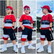 Conjunto masculino infantil meninos kit com 2 peças para meninos roupa para meninos de 02 até 12 anos conjunto KJ