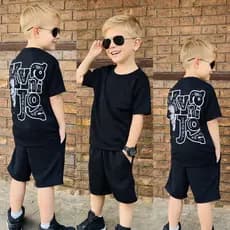 Conjunto masculino infantil para meninos conjunto com duas peças camisa e short modelo de roupa para meninos