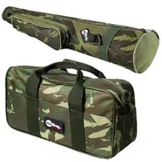 Kit Bolsa de Mão com Alça de Pescaria + Porta Vara Camuflado Vários Tamanhos Para Pesca Zíper Grosso