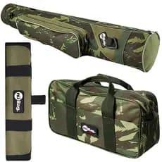 Kit Bolsa de Mão para Pesca + Porta Empate para Anzol + Bolsa Porta Varas 120cm Tubular com Zíper