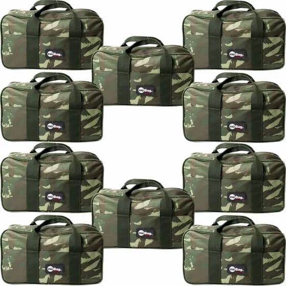 Mala Bolsa Para Pesca Camuflada Resistente Organizar Itens Linhas Anzol Porta Carretilha Kit 10 ou 5