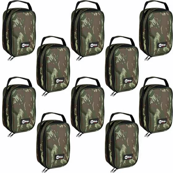 Bolsa Necessaires Porta Carretilha Camufladas Para Pesca Profissional Kit 05 ou 10 Unidades