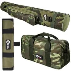 Kit Pesca Completo Bolsa De Mão + Porta Anzol + Porta Varas 150cm Tubular Com Zíper NüBag Luxo