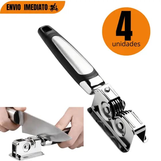 Kit de 4 até 1 Amolador Afiador De Facas De Tesouras Aço Inox Profissional Casa Cozinha Afiador de Faca