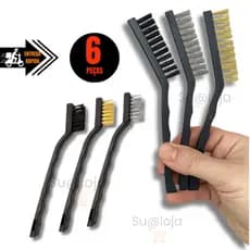 OFERTA Conjunto 6WW Escovas De Aço Cabo Longo Multifuncional 21.5cm Ou 17cm Multiuso Utensilio