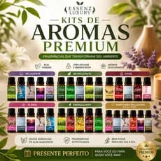 Kit 5 Essências Hidrossolúveis 20ml para Difusor e Umidificador Aromatizador de Ambiente - Luxury