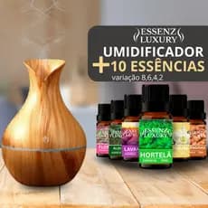 KIT 10/8/6/4/2 ESSÊNCIAS 20ML + UMIDIFICADOR VASO CLARO | AROMAS PARA CASA | PERFUME AMBIENTE