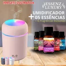 Kit Umidificador De Ar Coloridos RGB LED + 5 Essências de 20ml - Ultrassônica 300ml de Capacidade