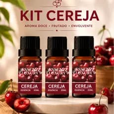Kit Essências Cereja 20ml Hidrossolúveis - Perfume Qualquer Ambiente - Essência Aromática