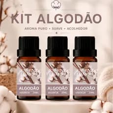 Kit Essências Algodão 20ml Hidrossolúveis - Perfume Qualquer Ambiente - Essência Aromática