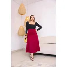saia  longa feminina cetim cintura alta  com ziper lateral  gemini