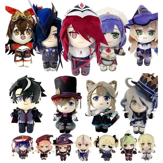 20 cm Boneco de Pelúcia Genshin Impact Leni Noel e Yae Amber Pequeno Brinquedo de Pelúcia Tartaglia Anime Cloro Kuz