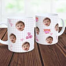 Caneca Personalizada com Foto Presente para Pai Mães Porcelana Premium
