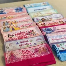 Kit Toalhinha Escolar Personalizada Com Nome - Toalha De Mão Para Lancheira E Creche Infantil