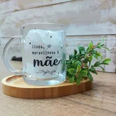 Caneca de Vidro Personalizada Dia das Mães e Vovó - Presente Linda