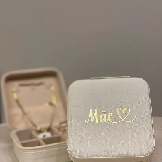 Porta Joia Personalizado Dia das Mães Dourado Presente