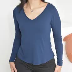 BLUSA FEMININA SEGUNDA PELE MANGA LONGA EM VISCOLCRA