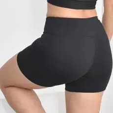 Short Fitness Preto Básico Empina Bumbum Flanelado Não Transparente