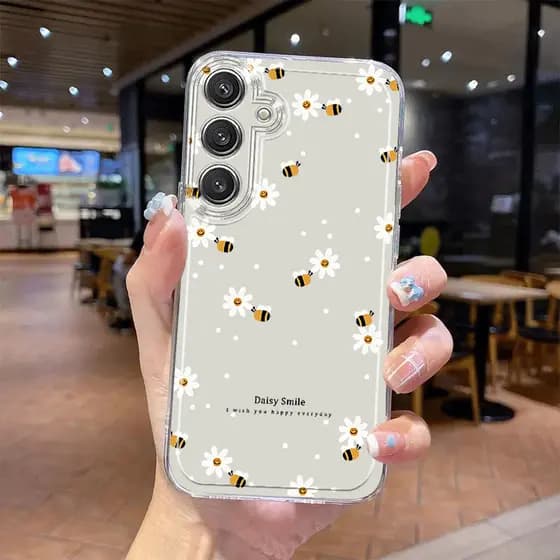 Capinha Capa transparente Anti-impacto Flores Brancas para Redmi  poco x7 x6 F6 pro 12 13 14 note 14 13 12 pro 4G/5G