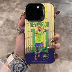 Anti-impacto silicone Capinha capa Fosco Neymar para IPhone XR 11 12 13 14 15 16 17 PRO MAX 14 15 16 PLUS