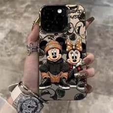 Anti-impacto silicone Capinha capa Fosco Mickey Mouse para IPhone XR 11 12 13 14 15 16 17 PRO MAX 14 15 16 PLUS