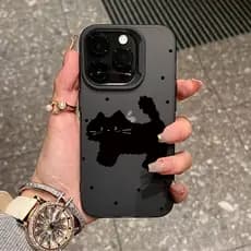 Anti-impacto silicone Capinha capa Fosco Gato Negro lindo para Samsung A14 A15 A16 A17 A72 A32 A54 S23 S24 S25 FE ULTRA