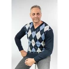 Blusa de Frio Masculina Tricot Gola V Manga Longa  Elegante Estilo Clássico Inverno 2026
