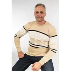 Blusa Masculina de Tricot Texturizada com Listras Elegante Inverno 2026 Tam M G GG  Dia dos Pais