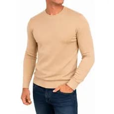 Blusa Masculina de Frio Lisa Basica Manga Longa Gola Redonda Elegante Inverno Dia dos Pais