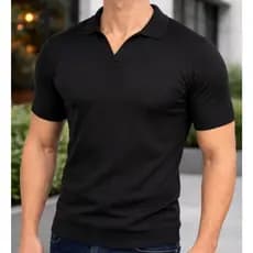 Camisa Gola Polo Masculina Tricot Elegante Classica Manga Curta Moderna Verao 2026  Dia dos Pais