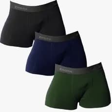 Kit com 3 Cuecas Boxer Microfibra Forro 100% algodão Box P ao GG Lisas Masculino original