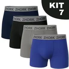 Kit com 7 Cuecas Boxer Microfibra Forro 100% algodão Box P ao GG Lisas Masculino original