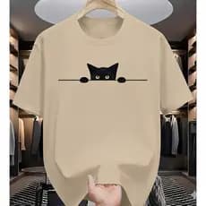 Camisa Camiseta GATO Lançamento Premium Estilosa Confortavel Elegante  Gola Redonda 100% Algodão