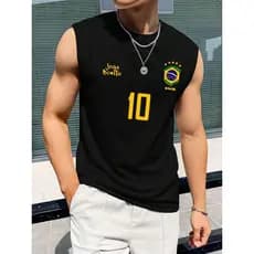 Camiseta Regata Brasil Copa Oversized Camisa Streetwear Futebol 100% Algodão Premium