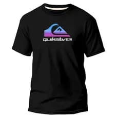 Camiseta Masculina Quiksilver Roxo e Azul Camisa 100% Algodão Lançamento