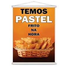 Banner Faixa Temos Pastel Frito Na Hora 90x60cm Feiras e Lanchonetes (Arte Pronta)