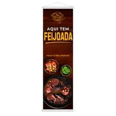 Banner Lona Aqui Tem Feijoada 100x30cm ou 80x60cm Restaurante (Arte Pronta)