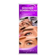 Banner Lona Designer De Sobrancelha Salão De Beleza 100x30cm (Arte Pronta)