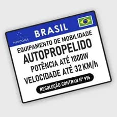 Identificação para Bicicleta e Scooter Elétrica 1000W 800W 650W 500W 18x15cm