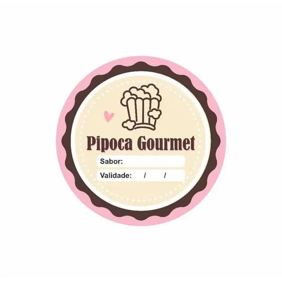 Etiqueta Adesiva Autocolante Pipoca Gourmet 5x5cm 200un
