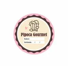 Etiqueta Adesiva Autocolante Pipoca Gourmet 5x5cm 200un