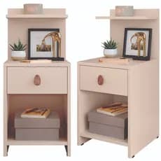 Kit 2 Mesa de Cabeceira com Gaveta e Prateleira Lançamento Criado Boss Canto Cama Quarto
