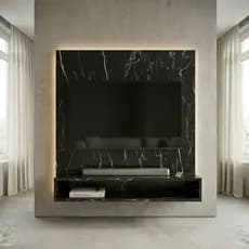 Painel Para Tv Sala/Quarto Até 50 Polegadas Play Marmore Casa Com Prateleiras e Nichos Areas Cores