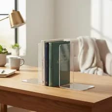 Aparador de Livros Maxcril Cristal Par Bibliocanto Organizador Estante Mesa Escritorio Estudos Waleu