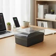 Fichário de Mesa 6x9 Preto Maxcril Grande Organizador Caixa Arquivo para Fichas Pautadas Waleu