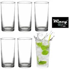 Jogo 06 Copos de Vidro básico Wincy industrial domestico super resistente restaurantes refeitório