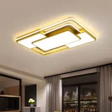 90CM Square Overhead LED Luminária Dupla Tensão 3 Cores Com Luz Central Lustre De Teto