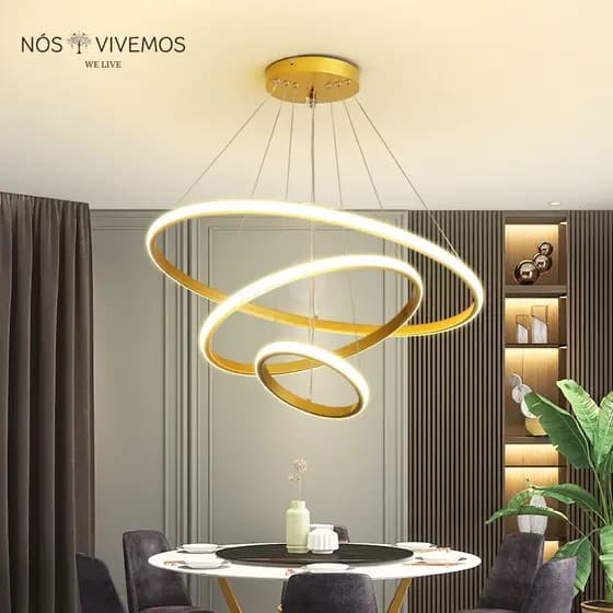 Lustre para sala 3 cores e 1 luz de teto para sala de estar Luminária de Teto Led Lustre Pendente Cozinha Nordic